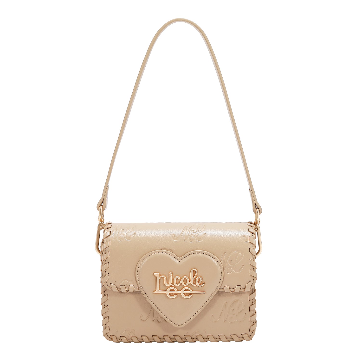 EMBOSSED NL CURVE SMALL SHOULDER BAG