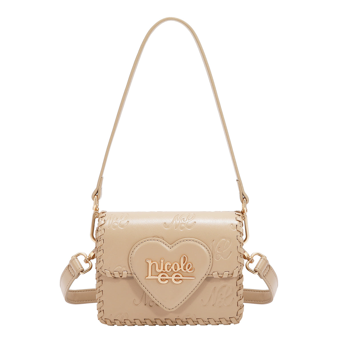 EMBOSSED NL CURVE SMALL SHOULDER BAG