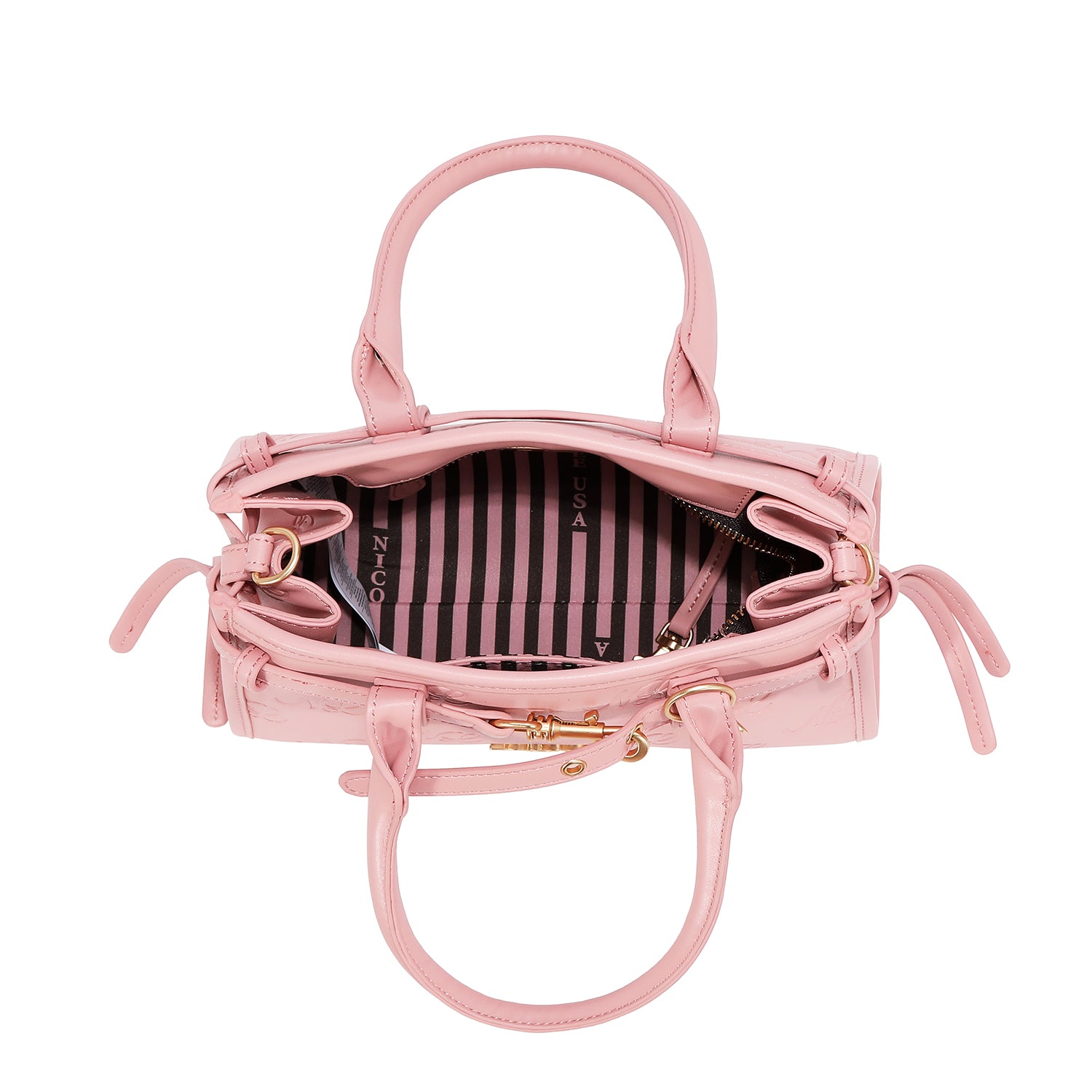 EMBOSSED NL CURVE SMALL TOTE BAG