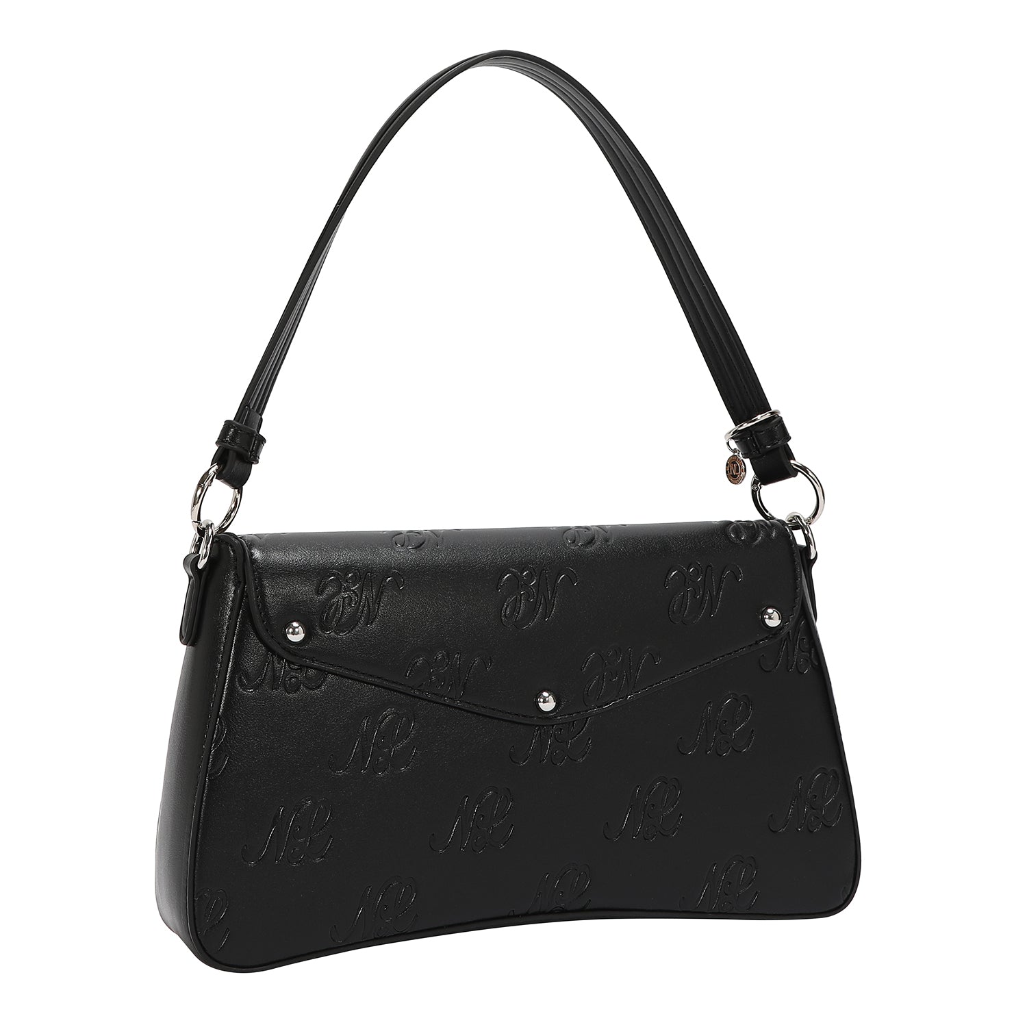 EMBOSSED NL CURVE FLAP SHOULDER BAG