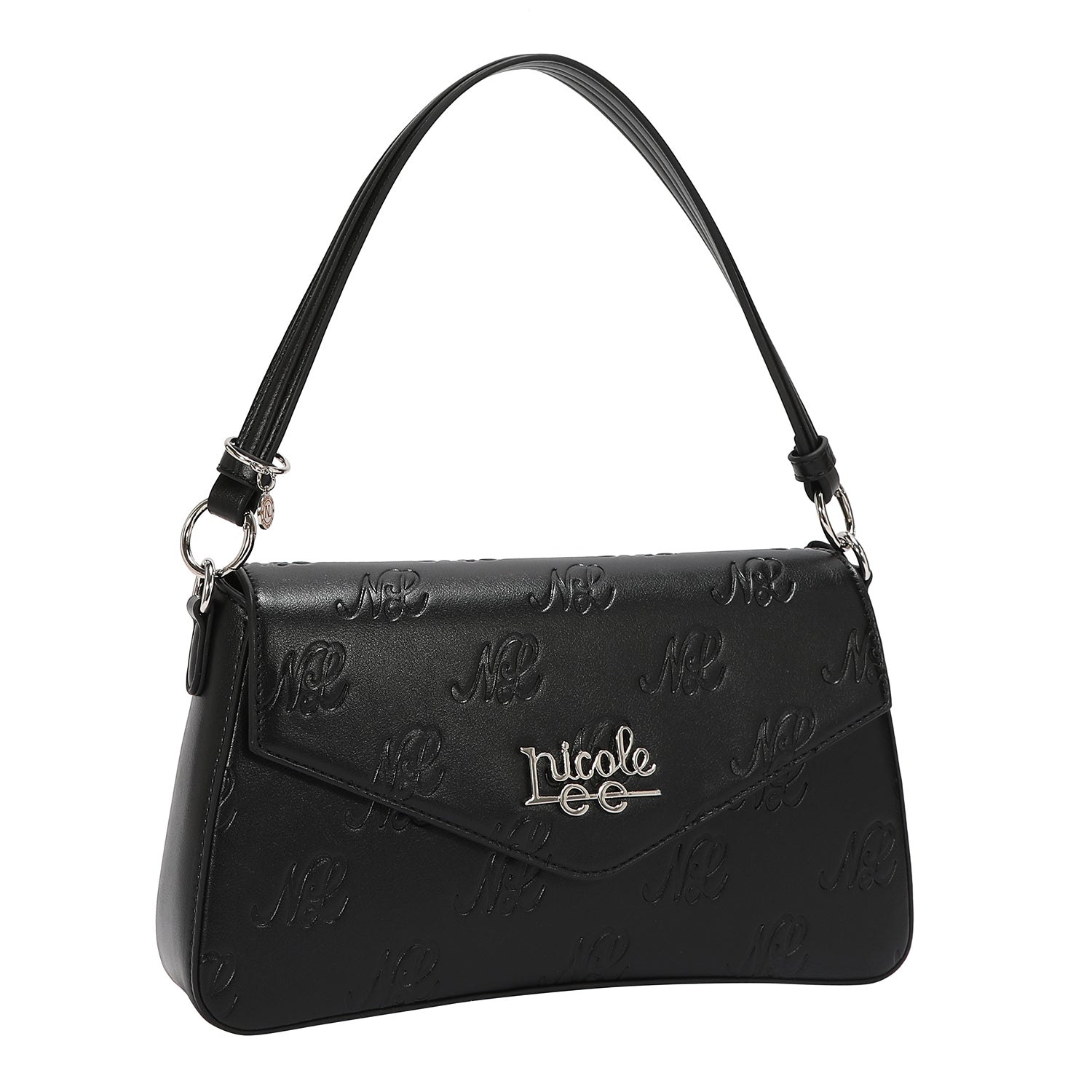 EMBOSSED NL CURVE FLAP SHOULDER BAG