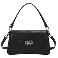 EMBOSSED NL CURVE FLAP SHOULDER BAG