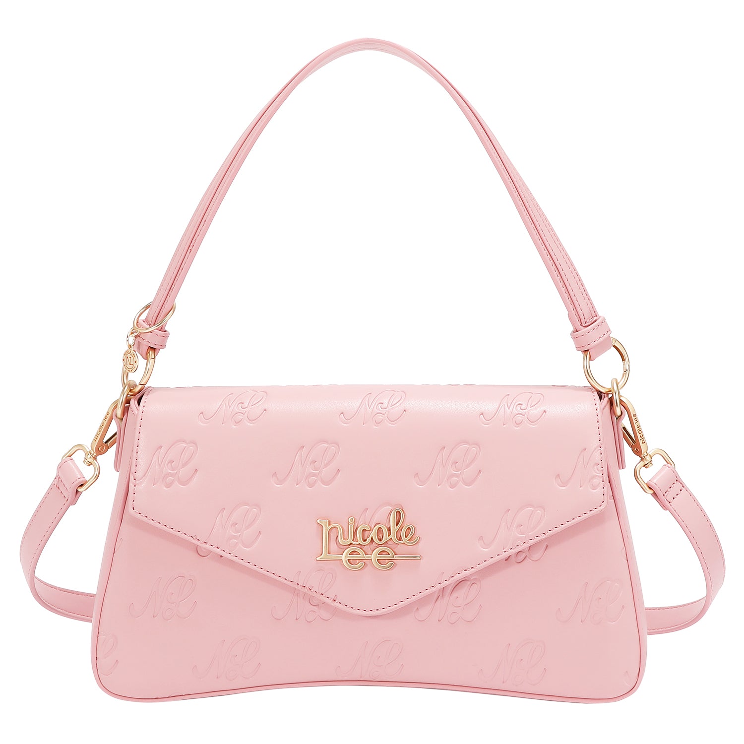 EMBOSSED NL CURVE FLAP SHOULDER BAG