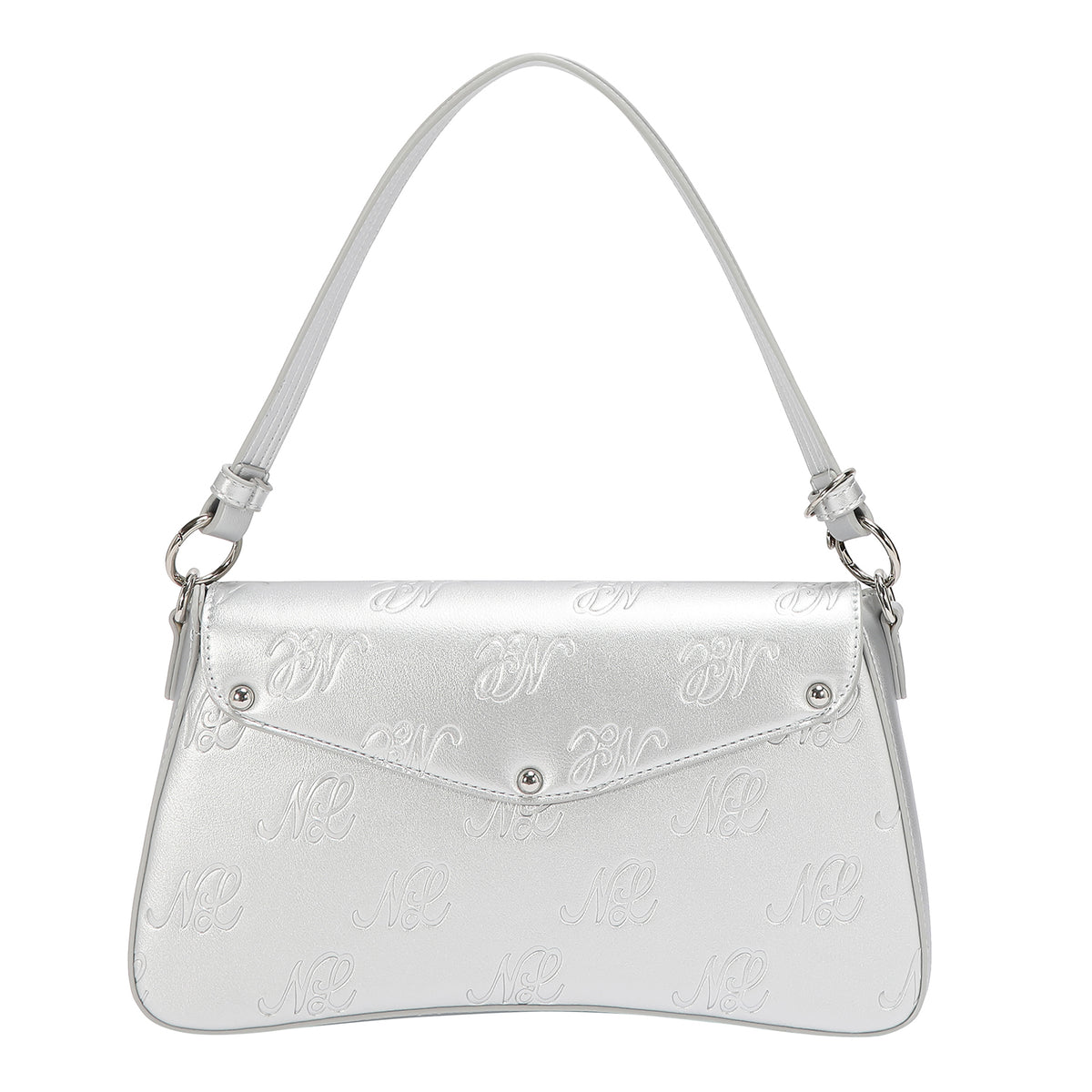 EMBOSSED NL CURVE FLAP SHOULDER BAG