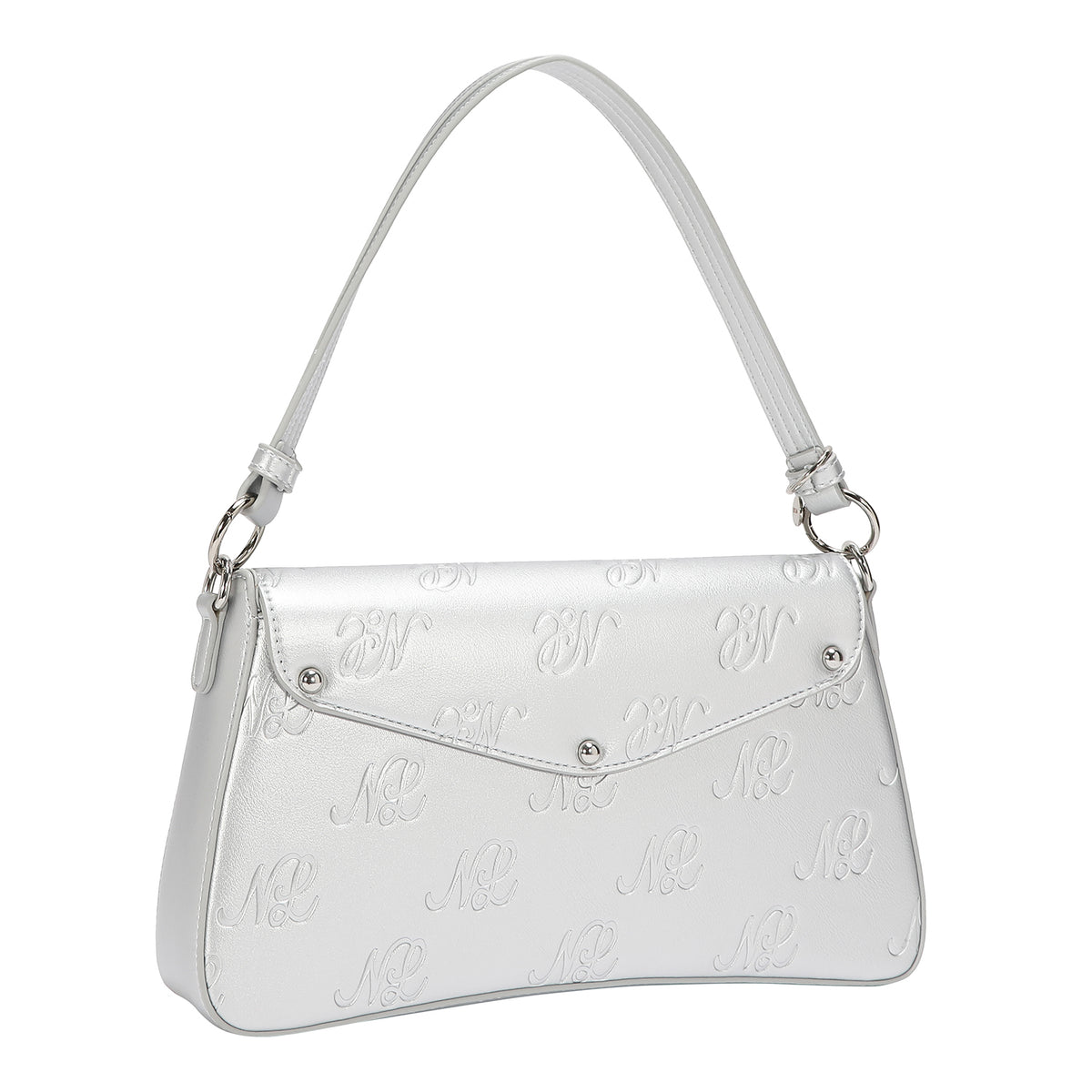 EMBOSSED NL CURVE FLAP SHOULDER BAG