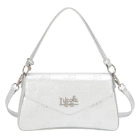 EMBOSSED NL CURVE FLAP SHOULDER BAG