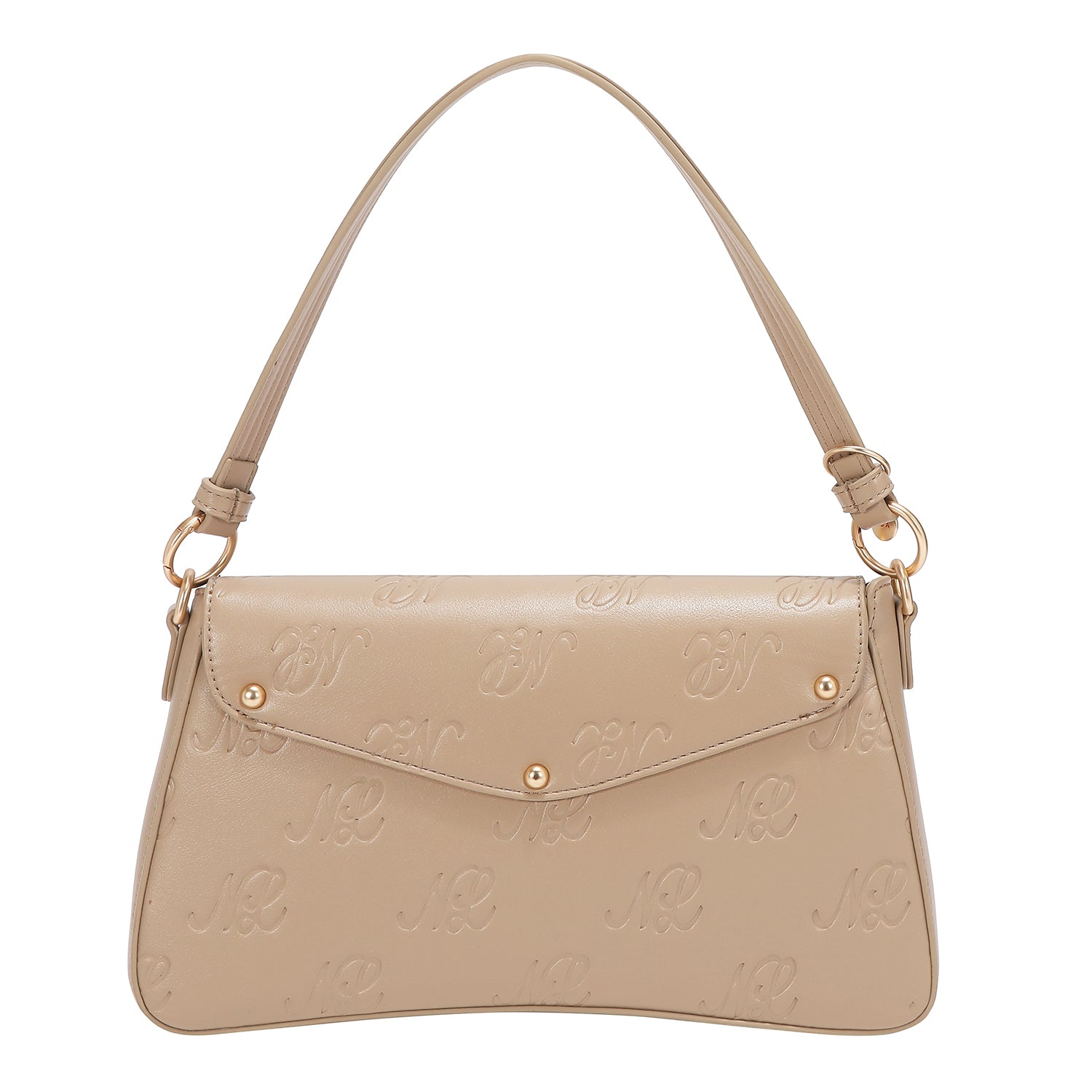 EMBOSSED NL CURVE FLAP SHOULDER BAG