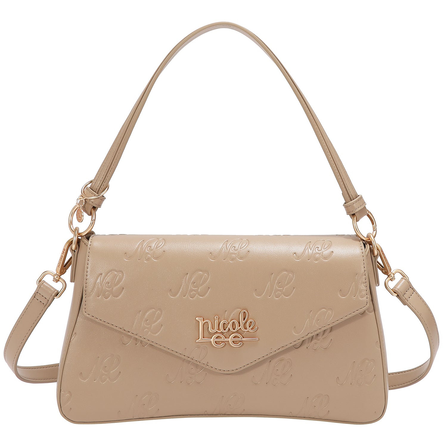 EMBOSSED NL CURVE FLAP SHOULDER BAG