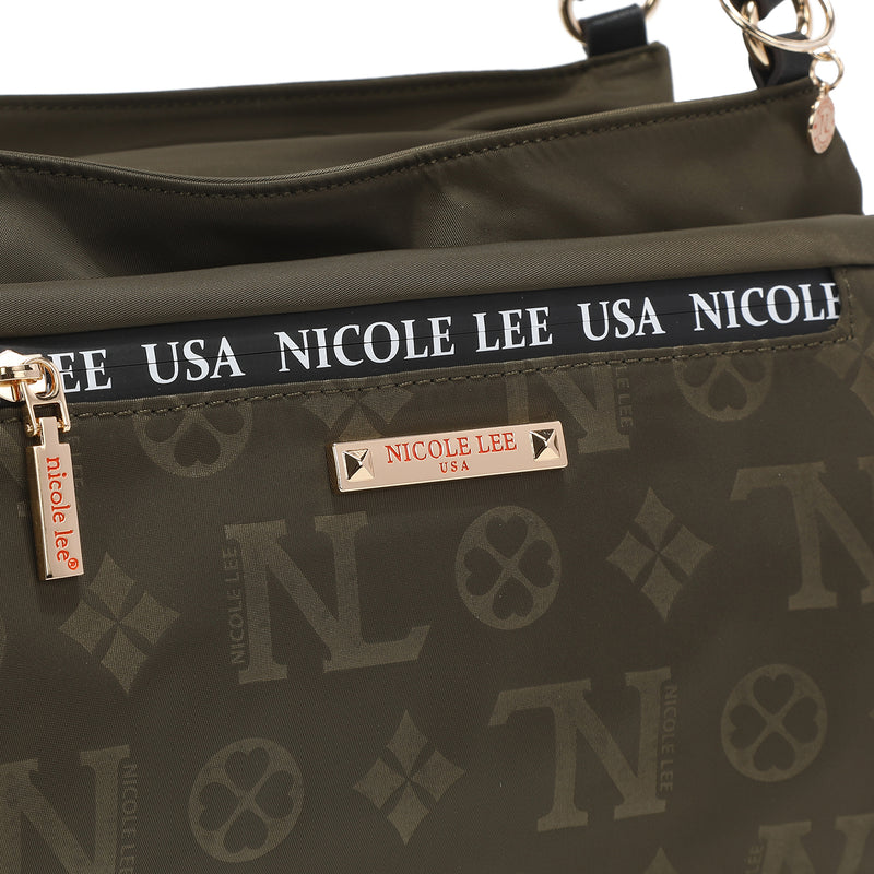 Keysha Nylon Designer Monogram Multi Pocket Handbag, Lightweight Bag –  Nicole Lee Online