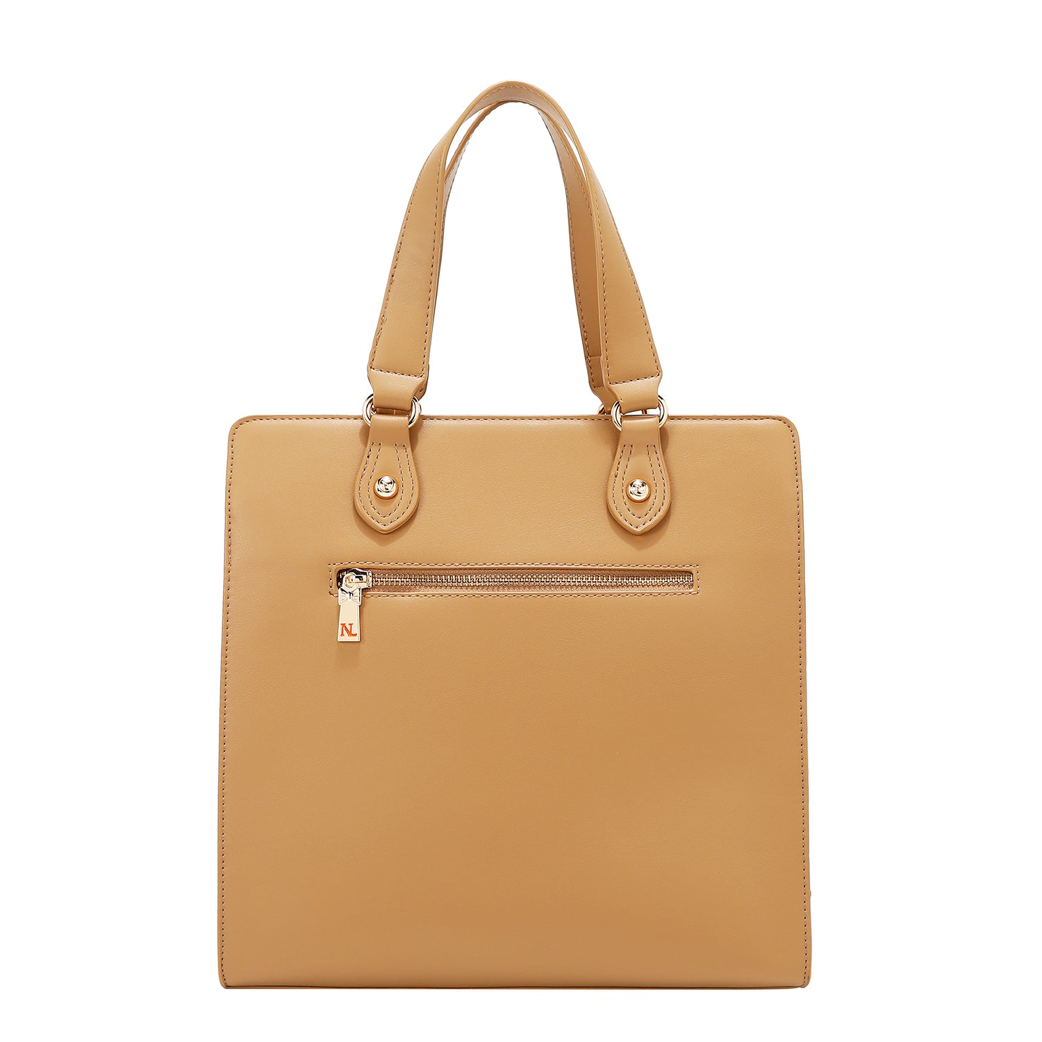 Back View of the Floral Pop Tote Bag in color  taupe
