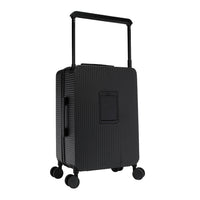 Back view of our Carry on Suitcase in color black.