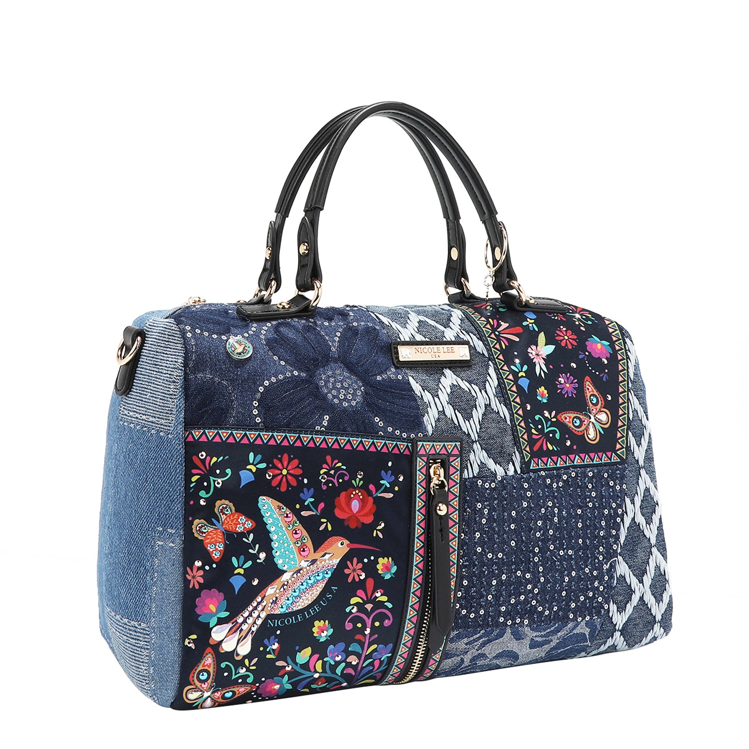 BOSQUE DE AMOR DENIM BOSTON BAG