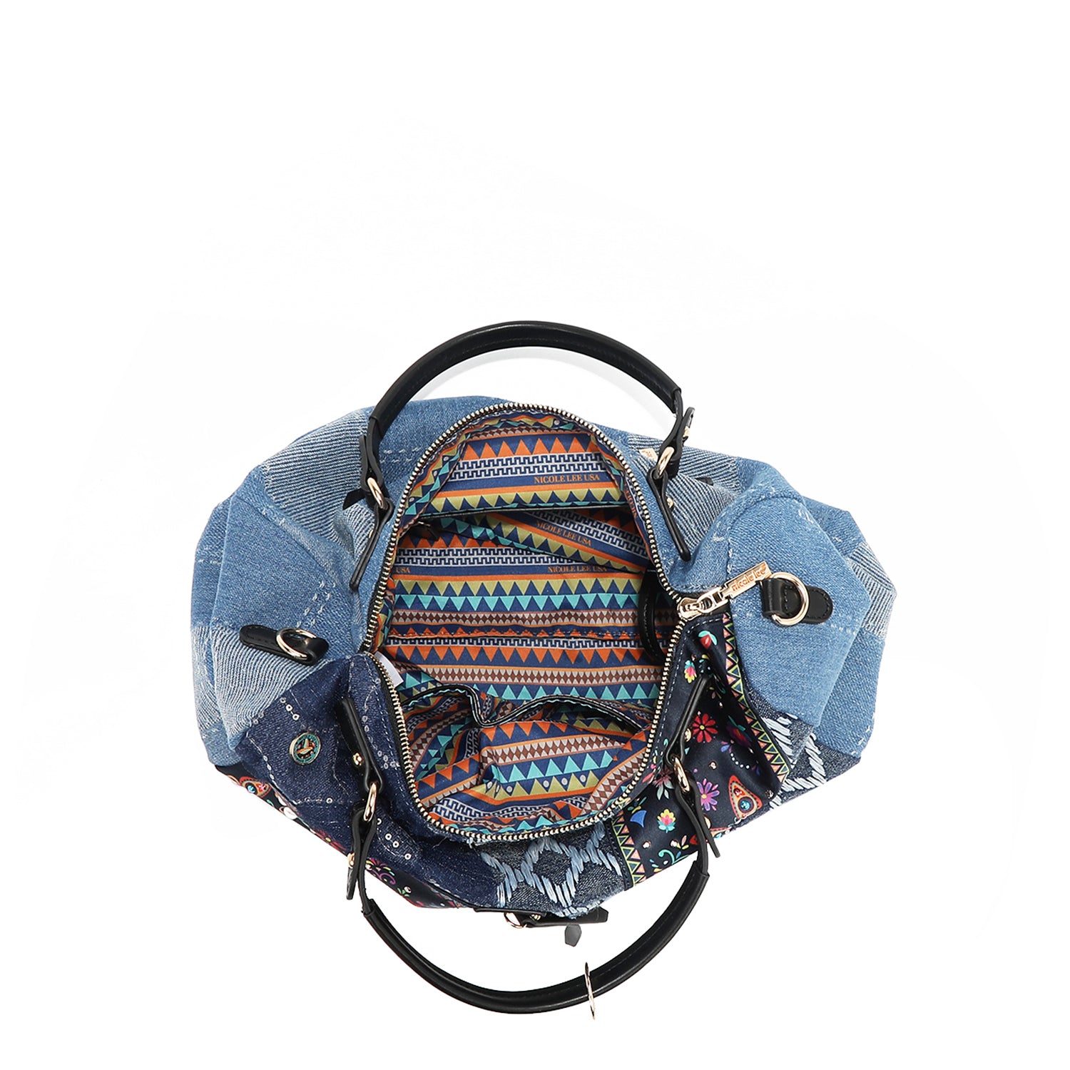 BOSQUE DE AMOR DENIM BOSTON BAG
