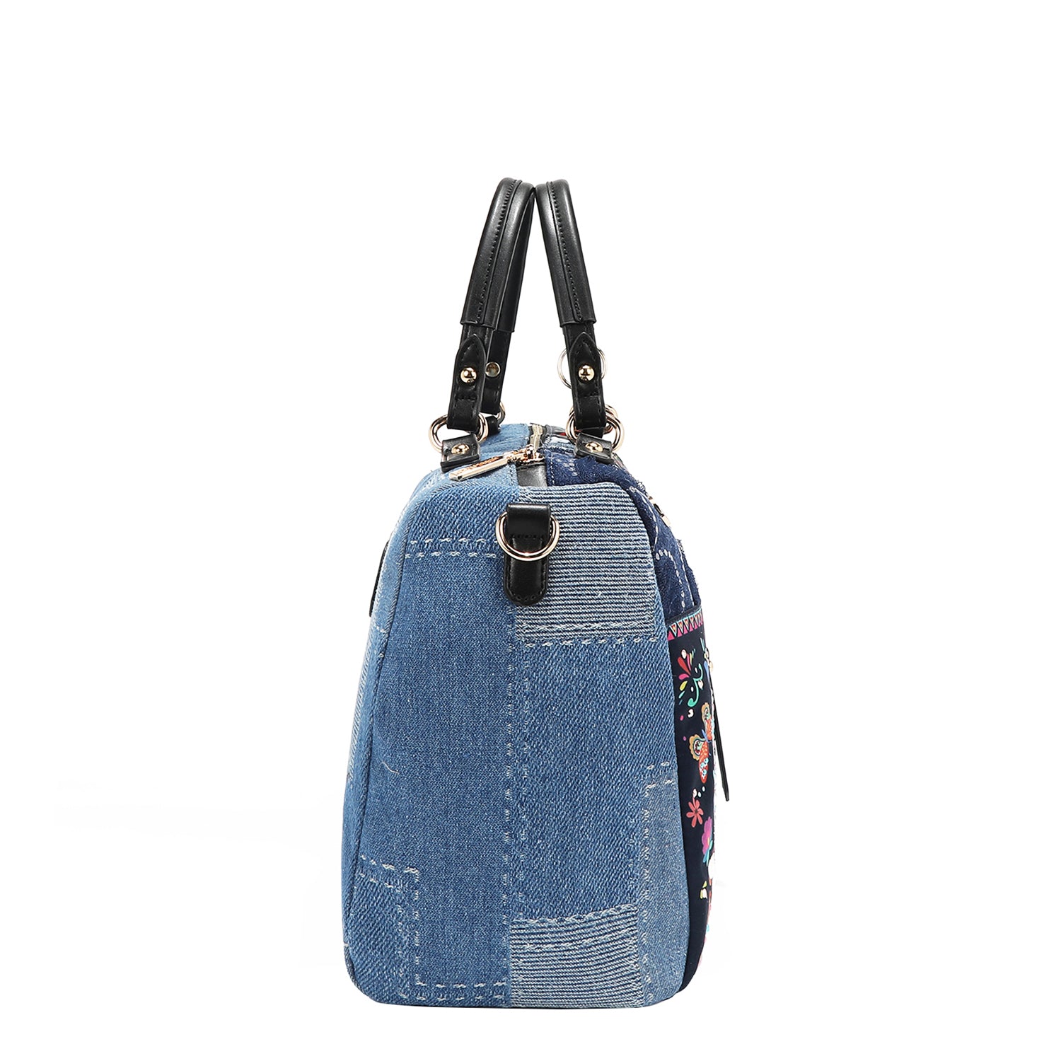 BOSQUE DE AMOR DENIM BOSTON BAG