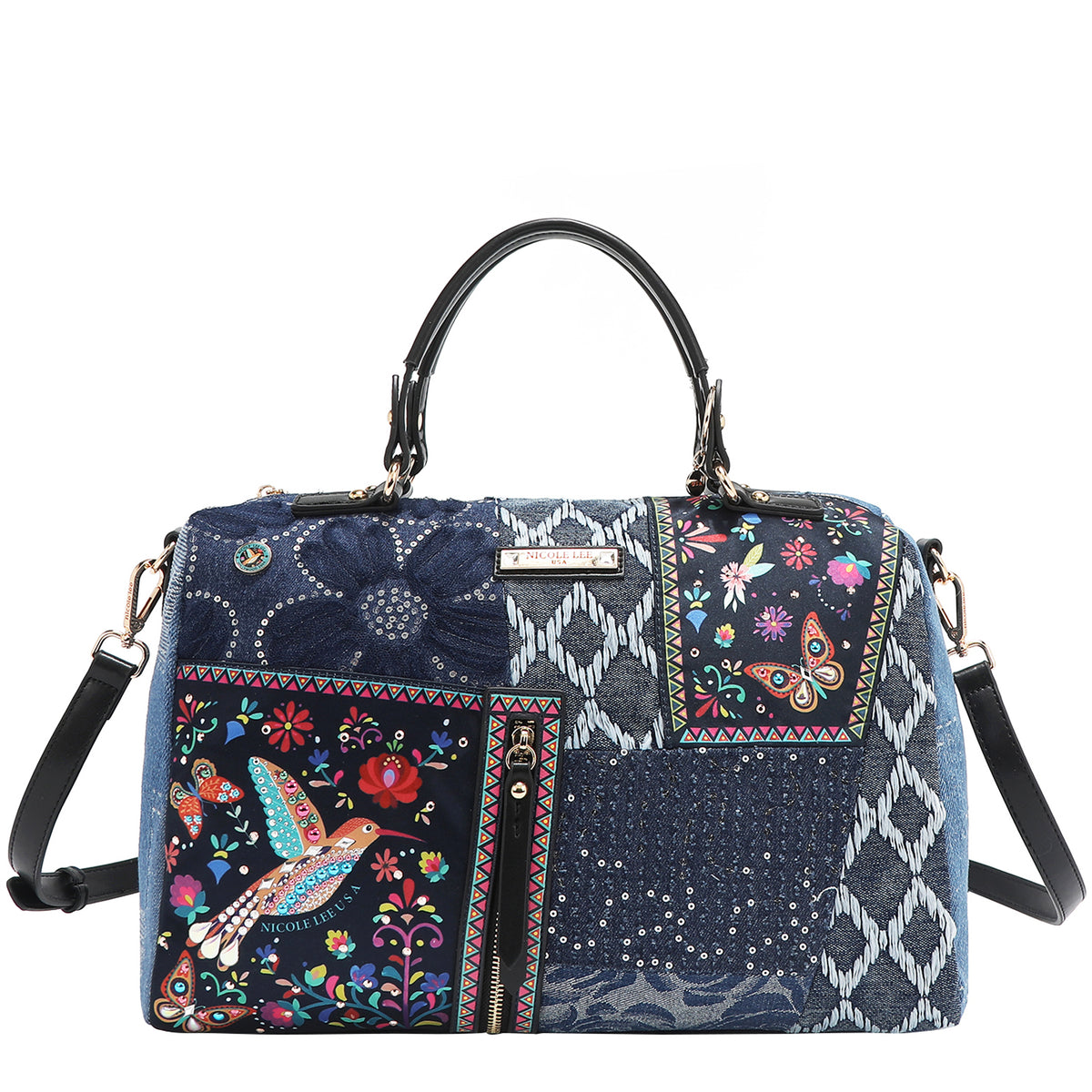 BOSQUE DE AMOR DENIM BOSTON BAG