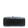 Rectangular bottom angle of our Bosque de amor denim satchel bag.