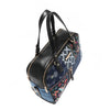Top angle of the Bosque De Amor denim Satchel bag.