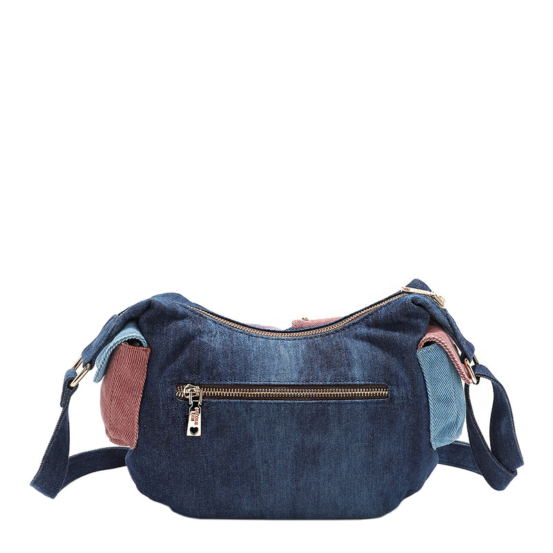 COLOR BLOCK DENIM CROSSBODY