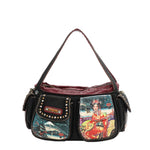 AKIKO LA BELLEZA DENIM SHOULDER BAG
