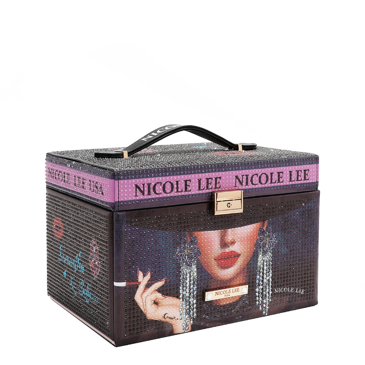 LARGE RHINESTONE JEWELRY BOX