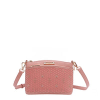 OUR GRACIE CROSSBODY WITH LACER-CUT AND RHINESTONES DETAILS IN COLOR PINK