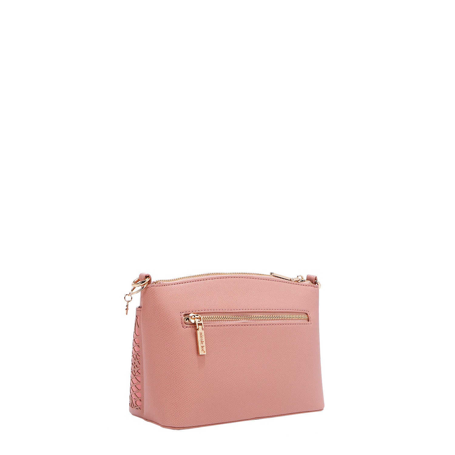 OUR GRACIE CROSSBODY BACK ZIP POCHET MADE WITH VEGAN LEATHER EXTERIOR.