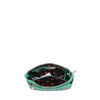 A VIEW FROM ABOVE, THE COMPARMENTS AND POLKA DOT PRINTED POLYESTER INTERIOR LINING.
