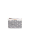 OUR GRACIE CROSSBODY WITH LACER-CUT AND RHINESTONES DETAILS IN COLOR WHITE.