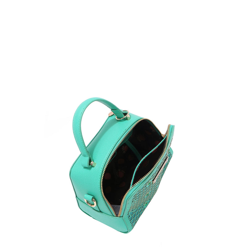 A VIEW FROM ABOVE WITH OUR GRACIE MINI HANDBAG OPEN.