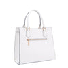 BACK OF OUR GRACIE STRUCTURED TOTE MADE WITH VEGAN LEATHER EXTERIOR.