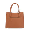BACK OF OUR GRACIE STRUCTURED TOTE MADE WITH VEGAN LEATHER EXTERIOR.