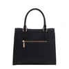 BACK OF OUR GRACIE STRUCTURED TOTE MADE WITH VEGAN LEATHER EXTERIOR.