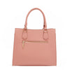 BACK OF OUR GRACIE STRUCTURED TOTE MADE WITH VEGAN LEATHER EXTERIOR.