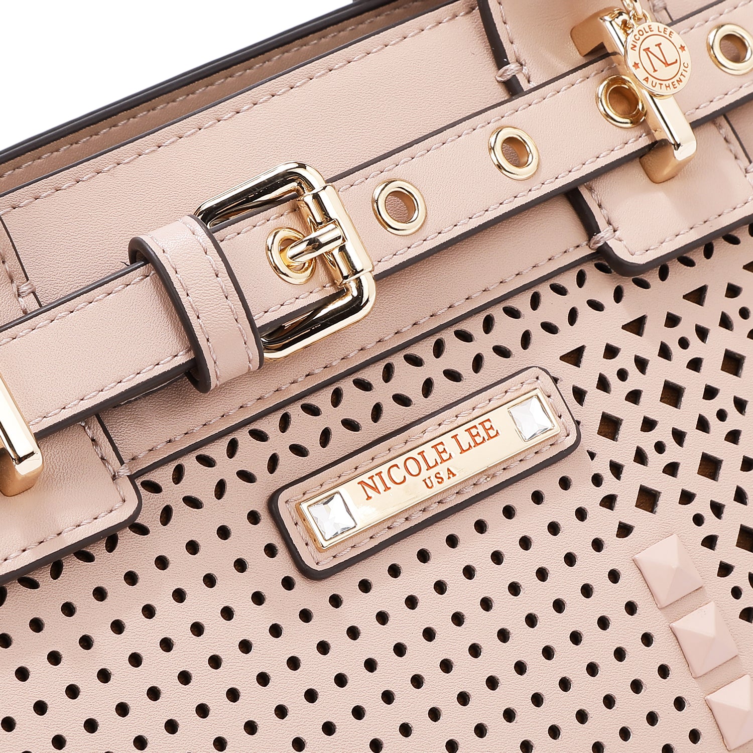 GEOMETRIC CUTOUT SATCHEL BAG