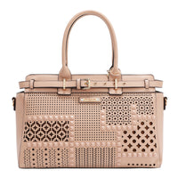 GEOMETRIC CUTOUT SATCHEL BAG