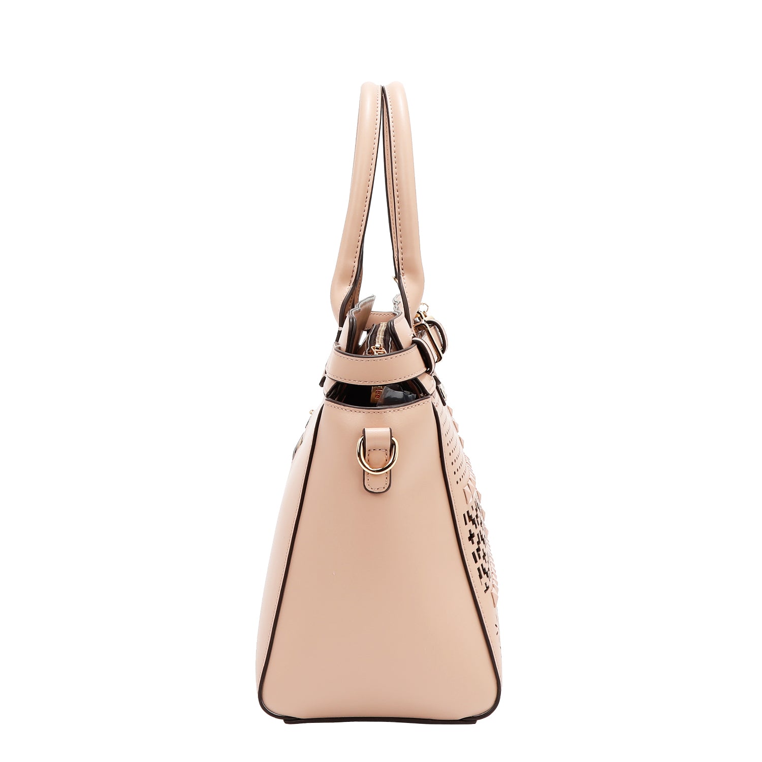 GEOMETRIC CUTOUT SATCHEL BAG