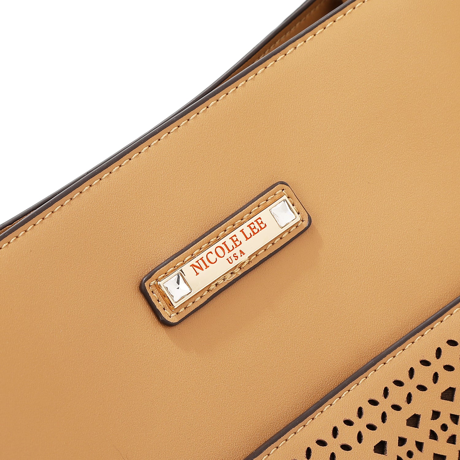 GEOMETRIC CUTOUT 2 PIECE TOTE BAG