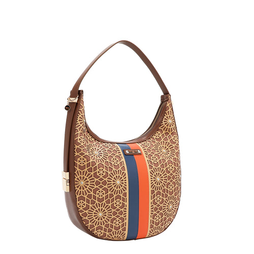 GEOMETRIC LASER CUT HOBO BAG