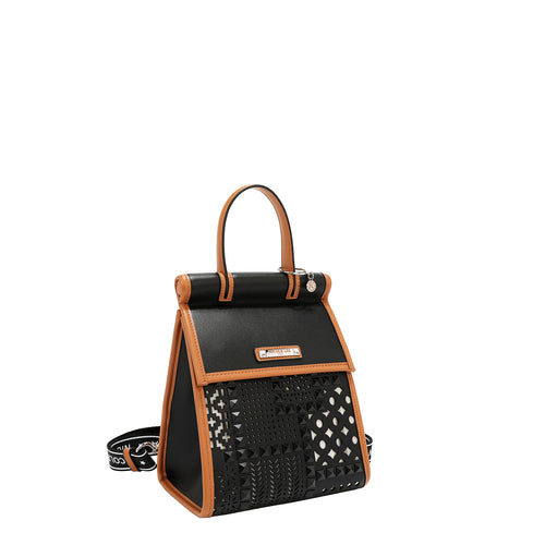 GEOMETRIC CUTOUT CONVERTIBLE BACKPACK / TOP HANDLE BAG