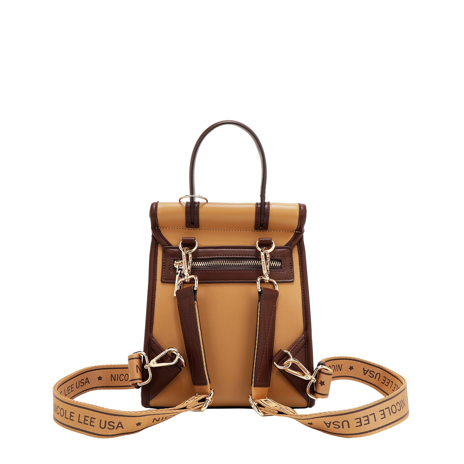 GEOMETRIC CUTOUT CONVERTIBLE BACKPACK / TOP HANDLE BAG