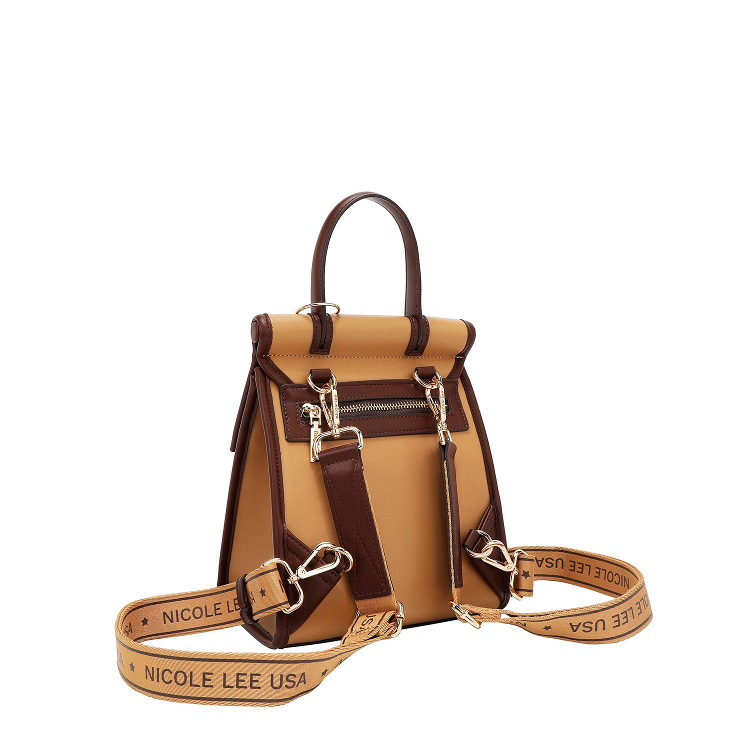 GEOMETRIC CUTOUT CONVERTIBLE BACKPACK / TOP HANDLE BAG