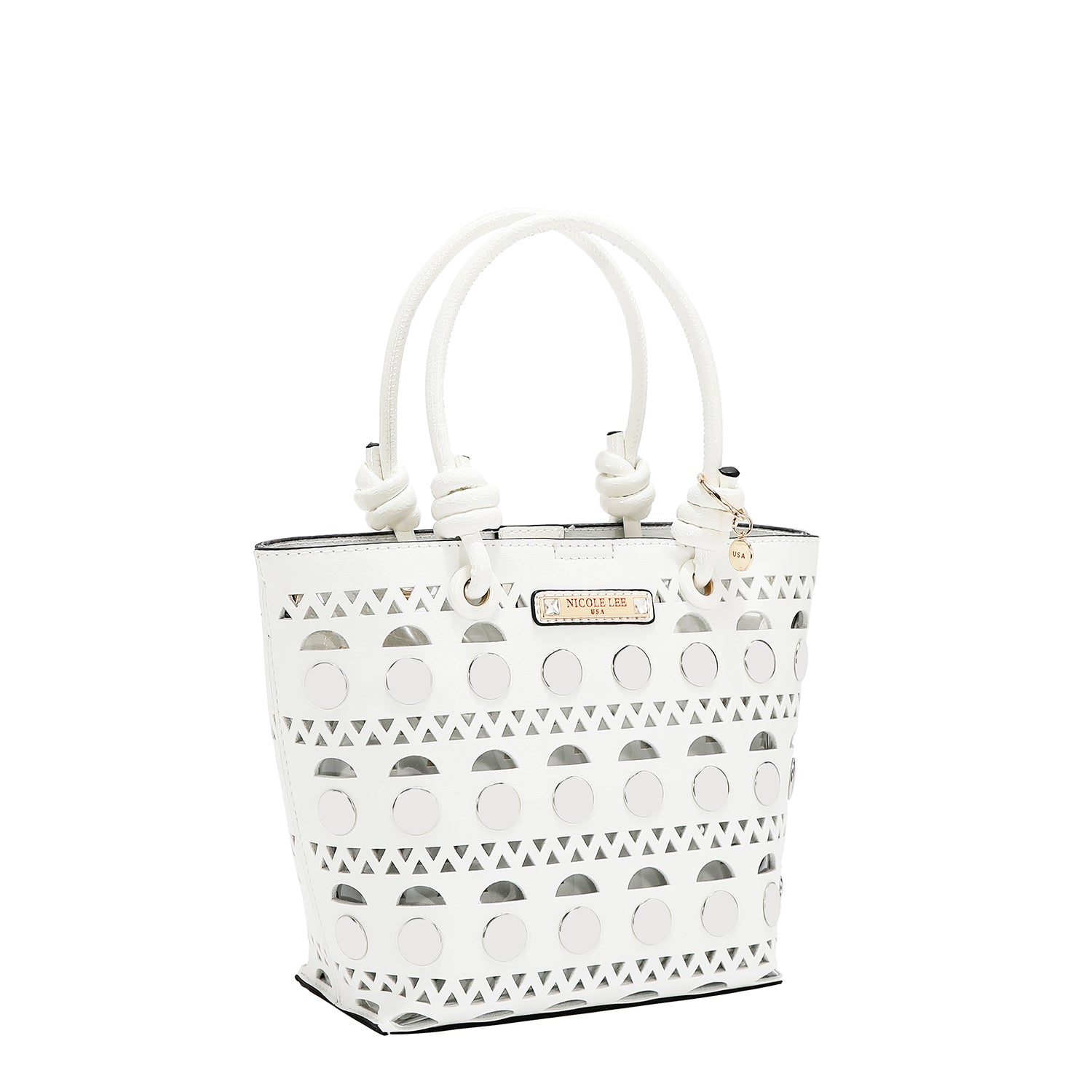 SILVER POP STUD 2 PC BUCKET BAG
