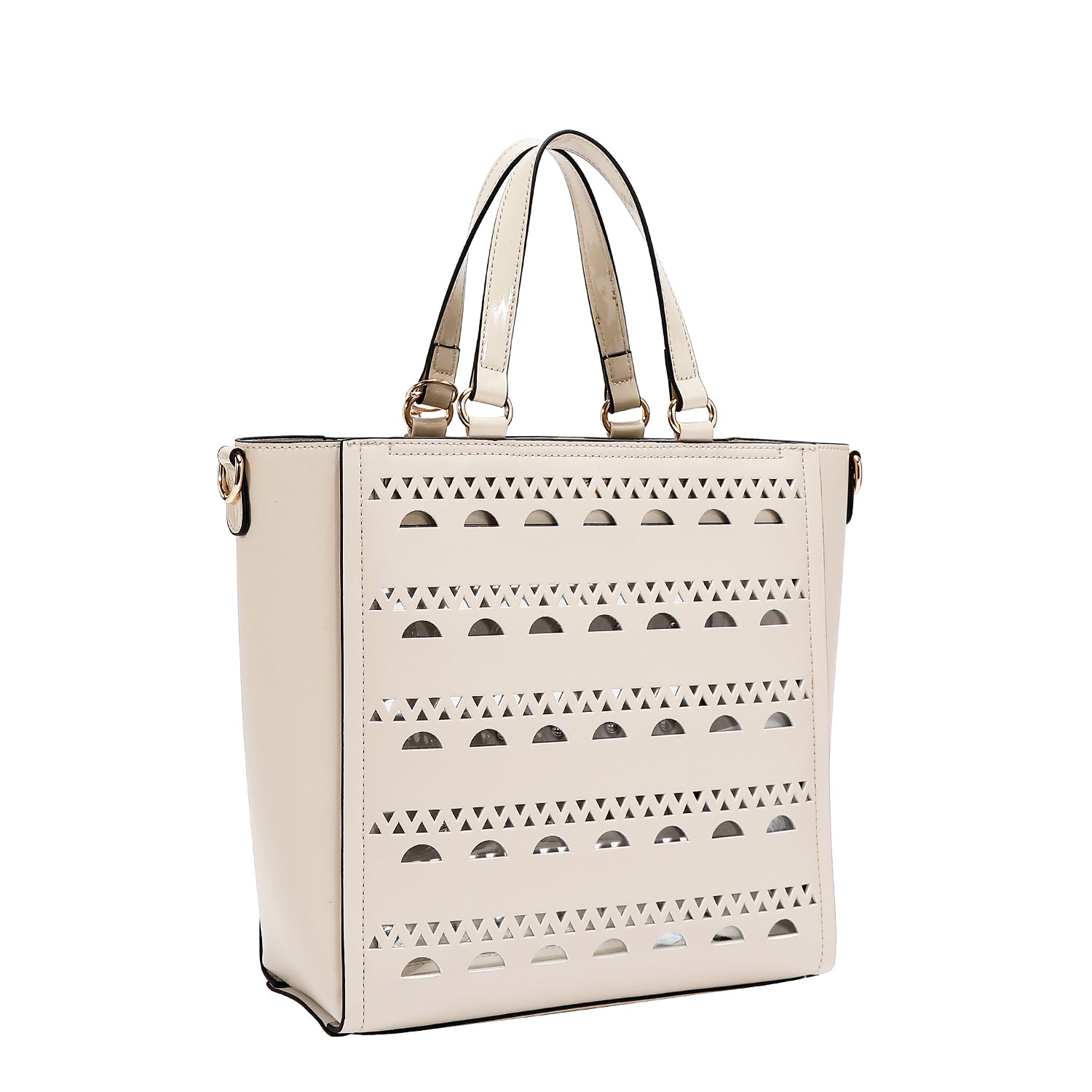 SILVER POP STUD TOTE BAG