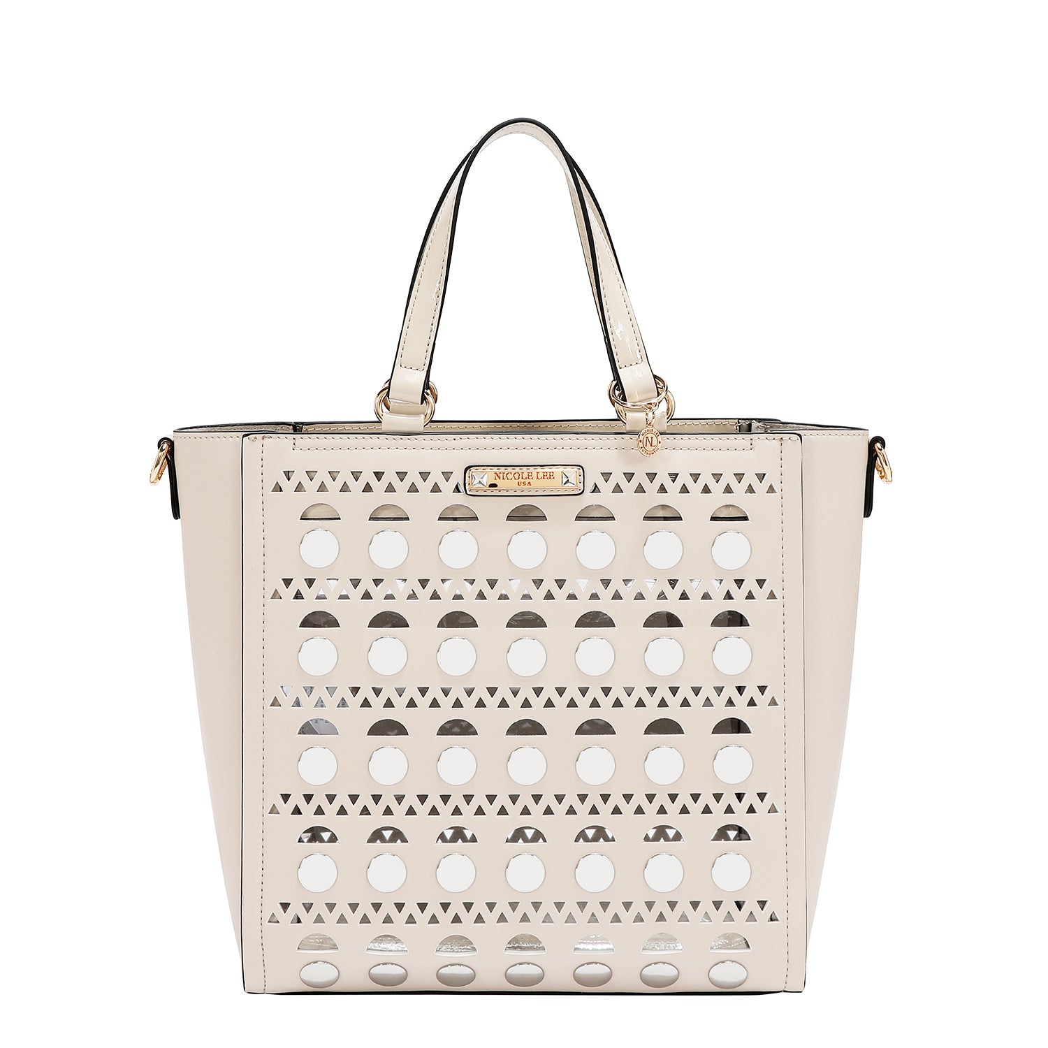SILVER POP STUD TOTE BAG