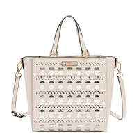 SILVER POP STUD TOTE BAG
