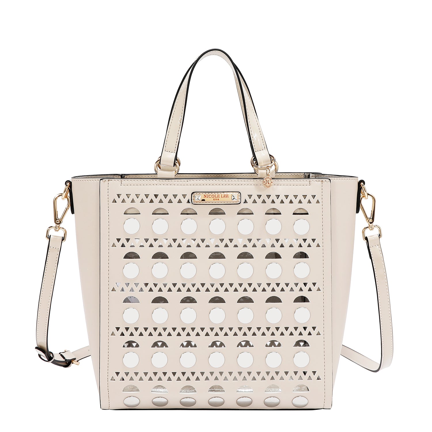 SILVER POP STUD TOTE BAG