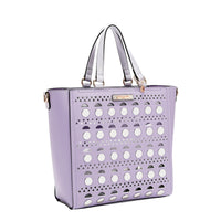 SILVER POP STUD TOTE BAG