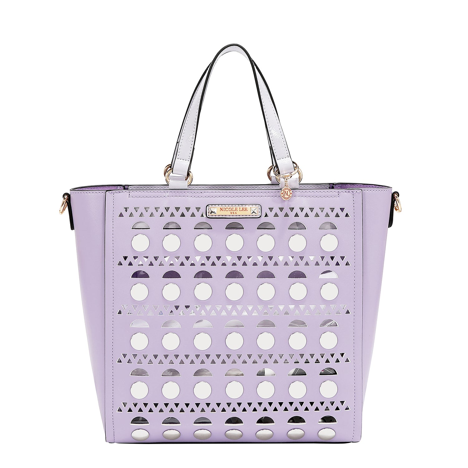 SILVER POP STUD TOTE BAG