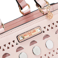 SILVER POP STUD TOTE BAG