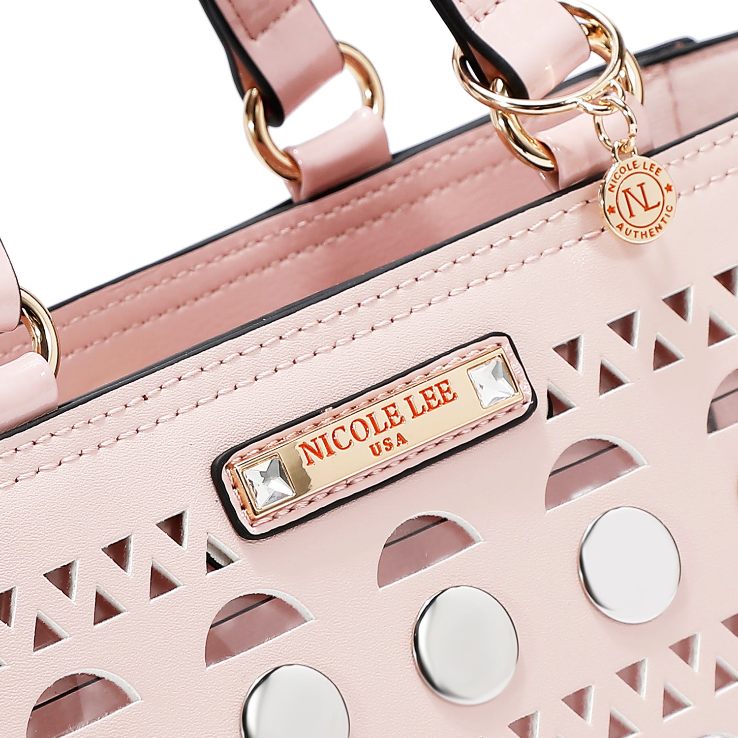 SILVER POP STUD TOTE BAG